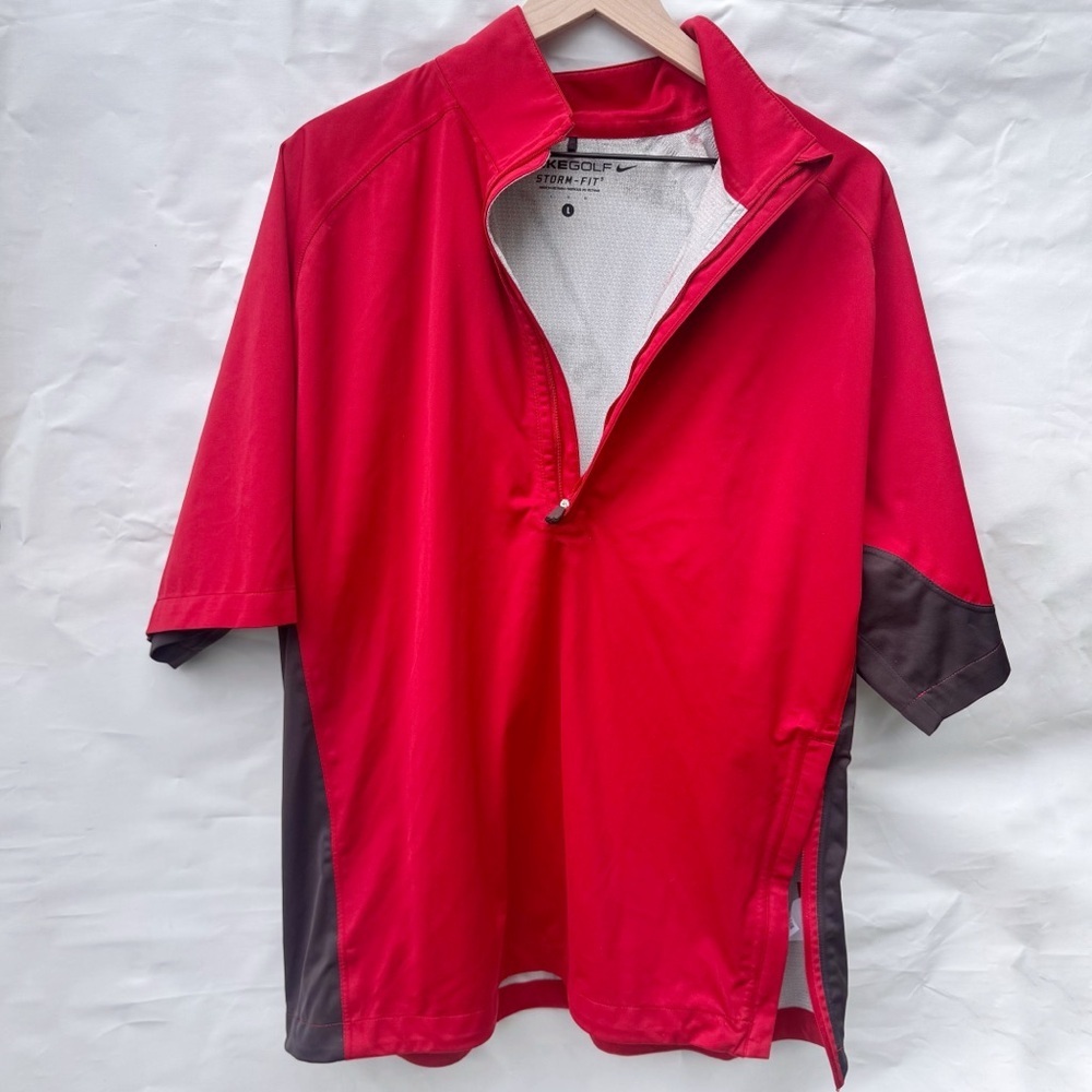 Nike // large golf line red short sleeves quarter zip pullover jun2